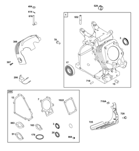 Cylinder Group Diagram and Parts List for 19L237-0004-H5 100000 - 19Z999 Briggs and Stratton Engine